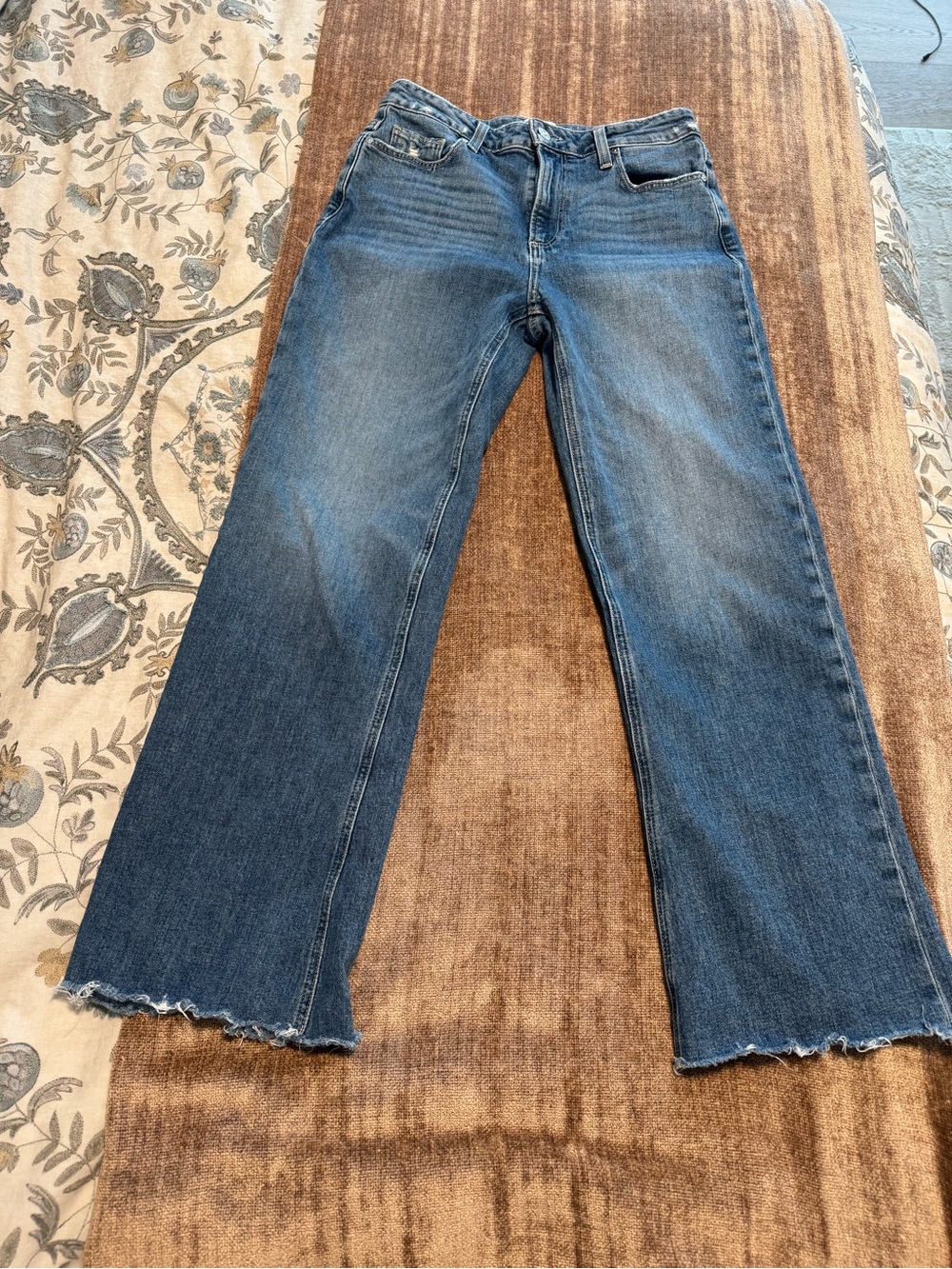 PAIGE Medium Blue Wide-Leg Jeans